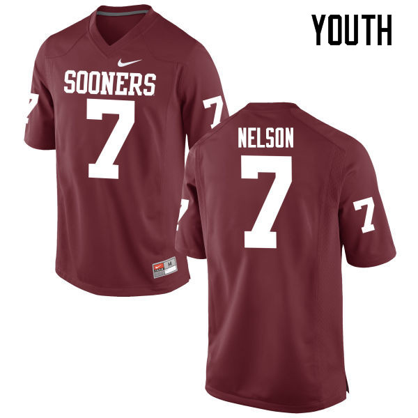 Youth Oklahoma Sooners #7 Corey Nelson College Football Jerseys Game-Crimson